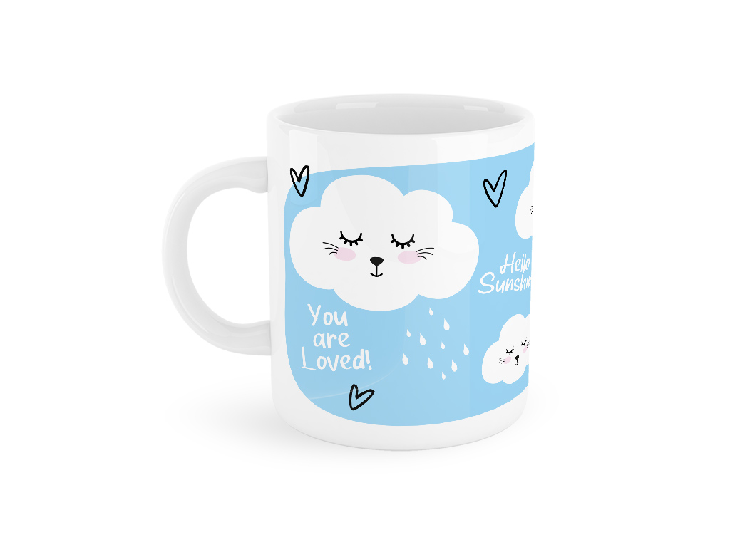 Tazza My Mug Sleepy con fantasia a nuvoletta su sfondo celeste e frase "You are Loved!"