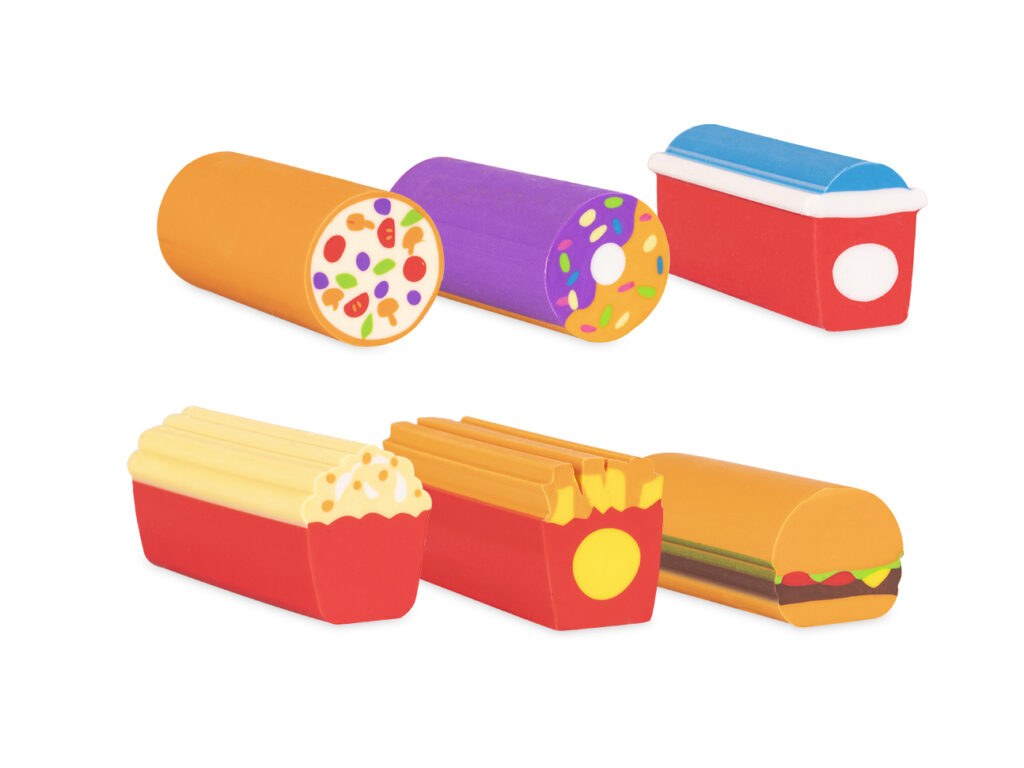 Set 6 gomme da cancellare particolari Tasty Food