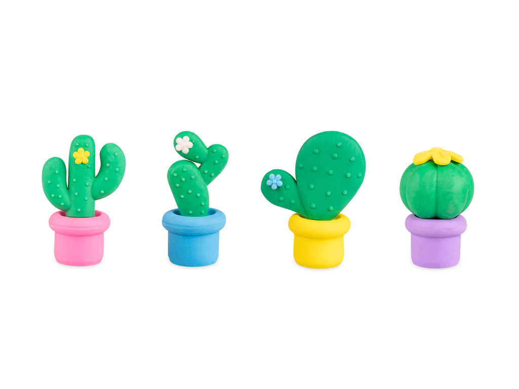 set 4 gomme da cancellare cactus