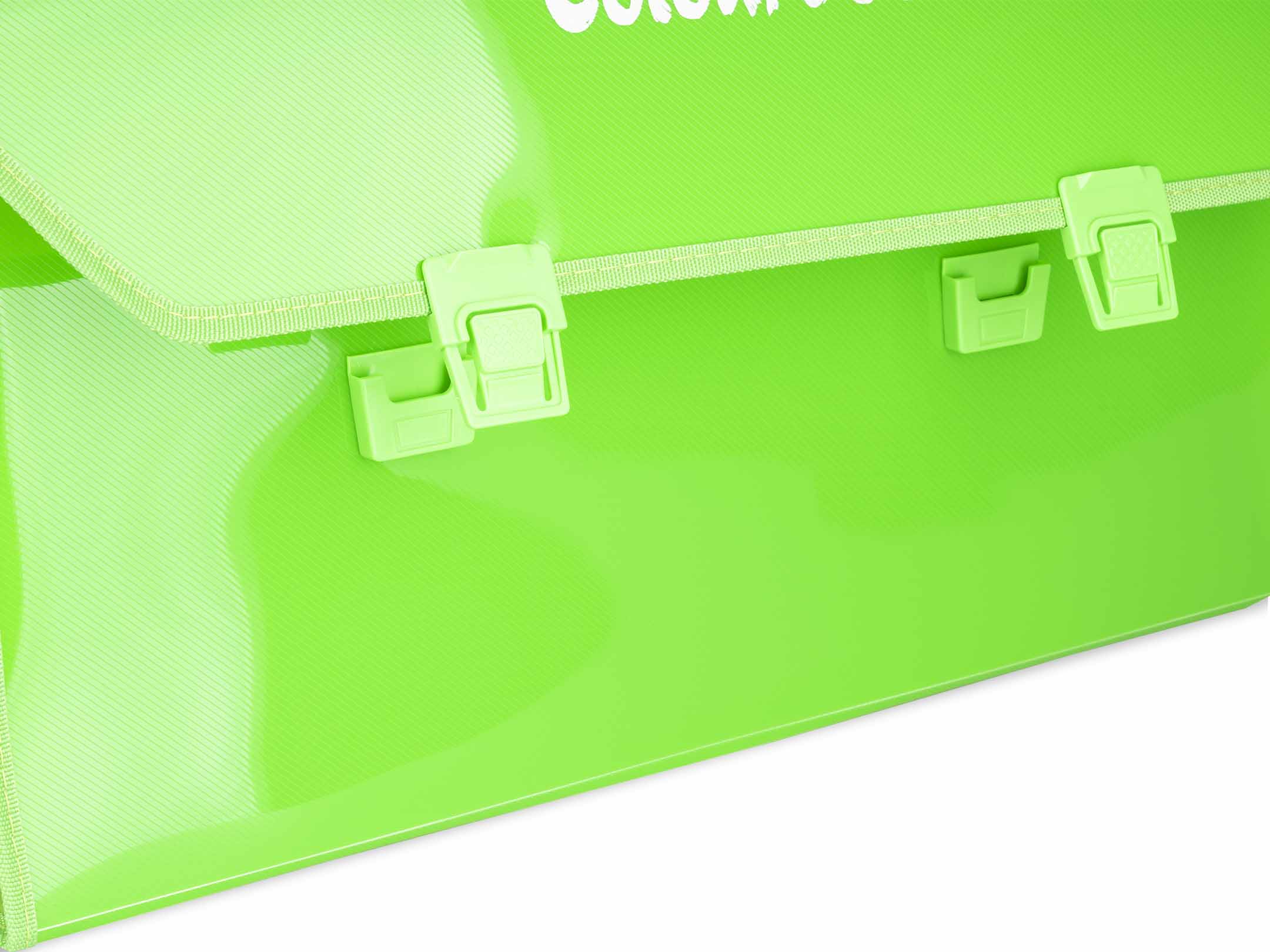 dettaglio valigetta portadisegni fluo verde 35x50cm
