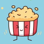 Popcorn azzurro pastello
