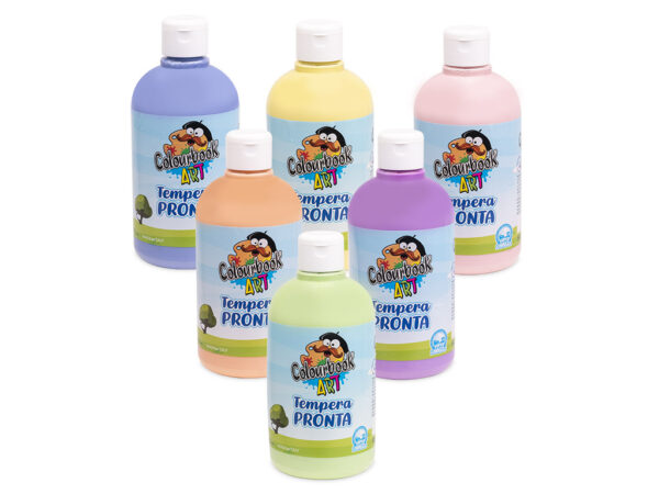 Assortimento tempera pronta in 6 colori Pastel da 500ml