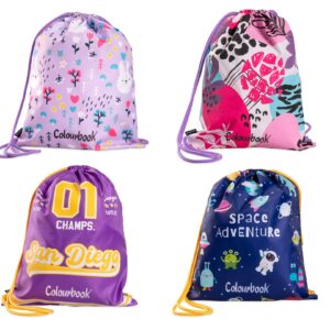 4 zaini a sacca Colourbook linea Colour Bag