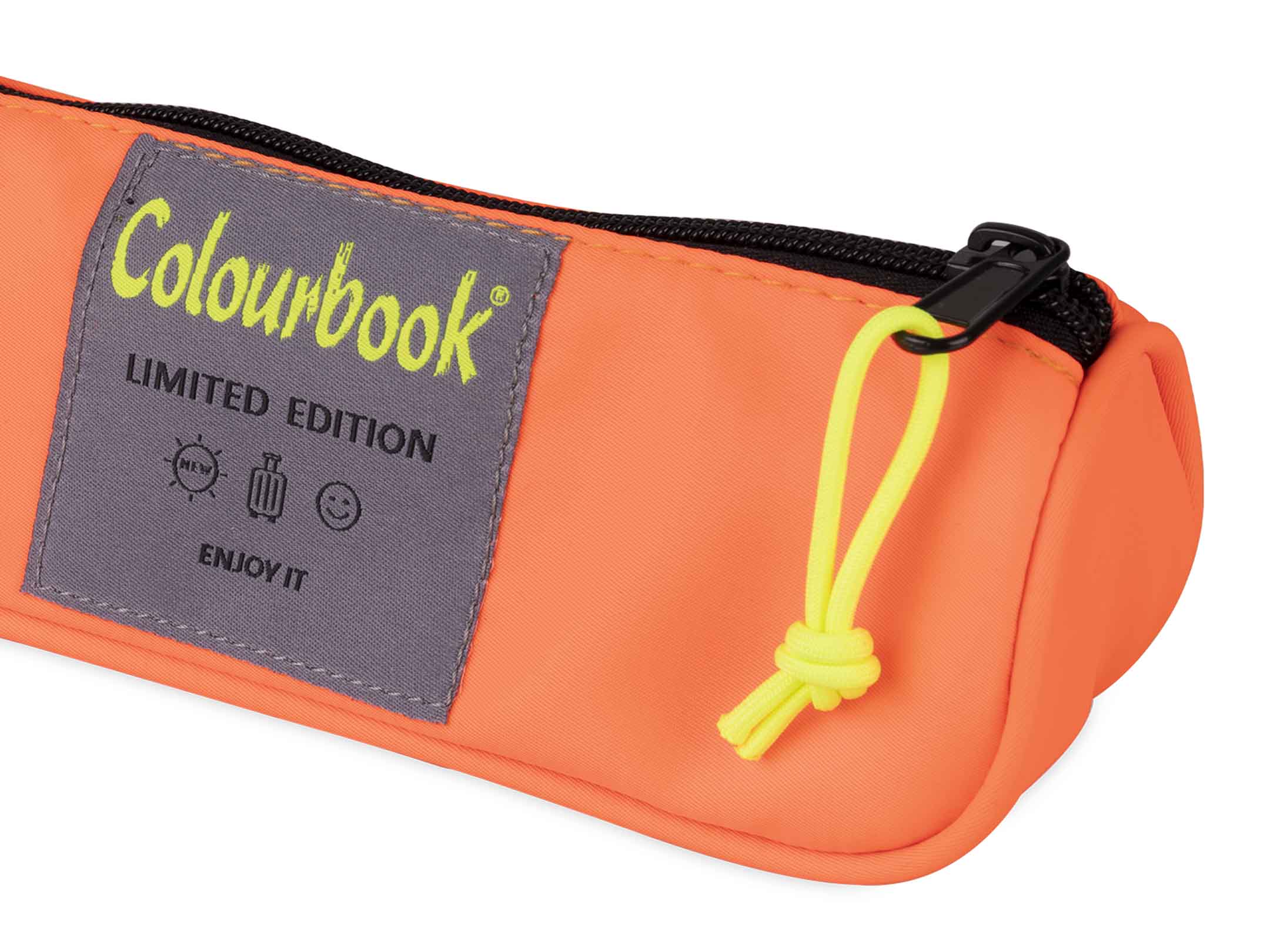 dettaglio zip astuccio satin arancione