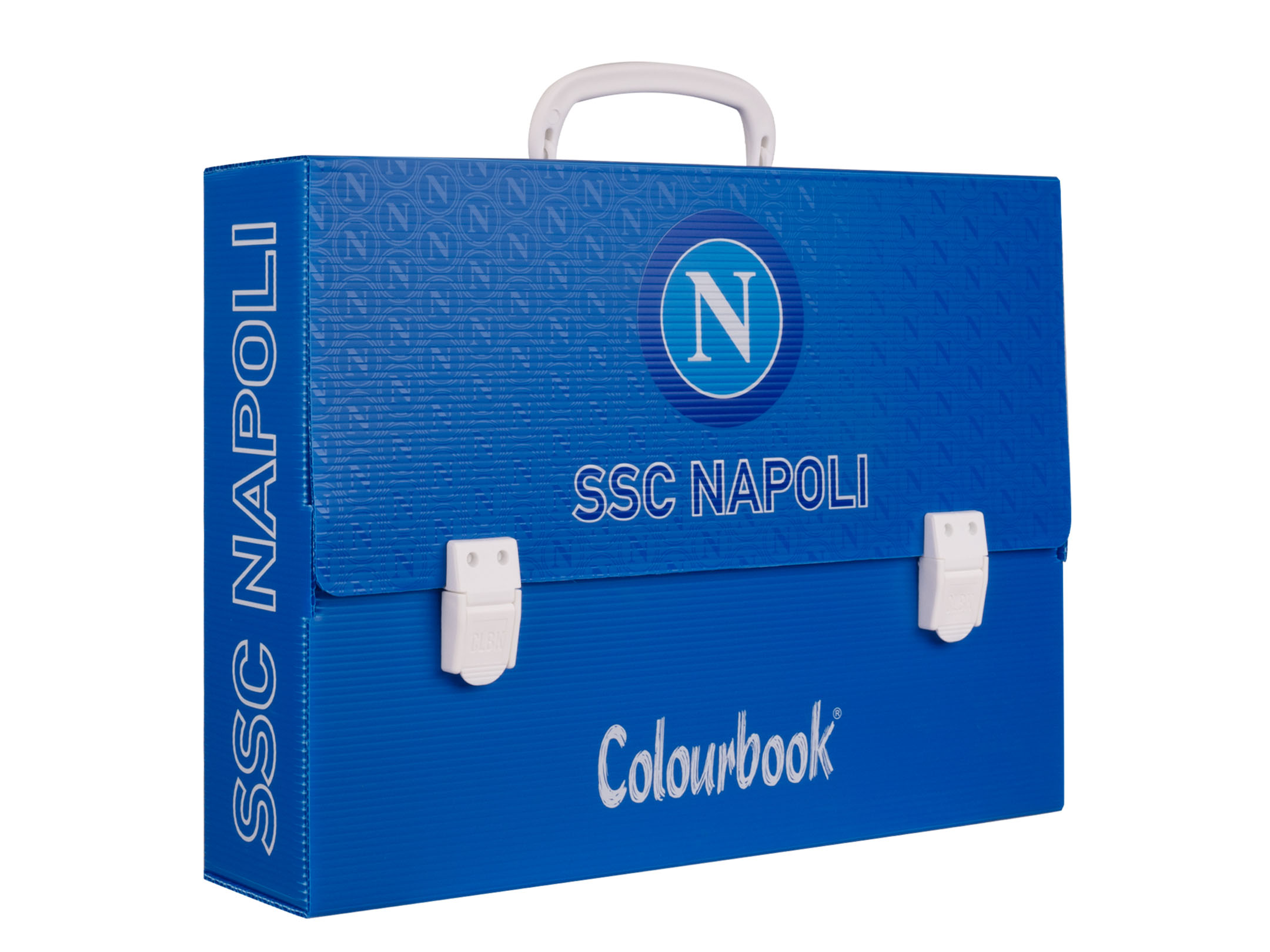 Dettaglio laterale valigetta Napoli dorso 8 Texture Blue Jersey