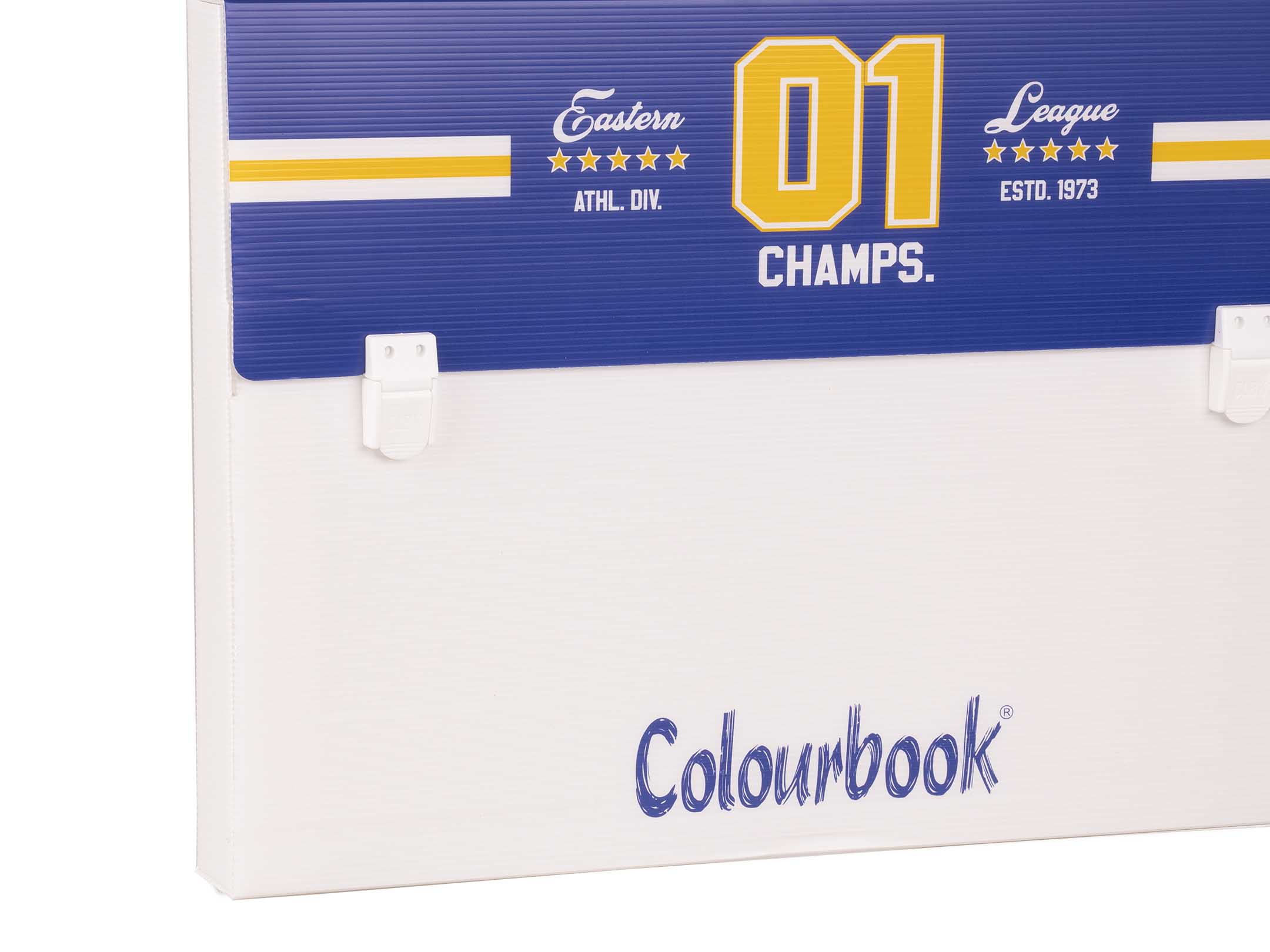 Dettaglio valigetta portadisegni Champs blu 35x50cm