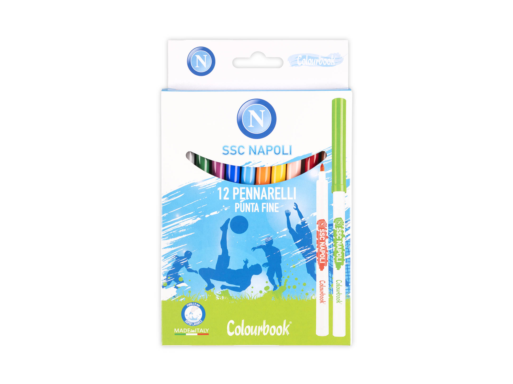 Pennarelli lavabili per bambini 12 colori - SSC Napoli
