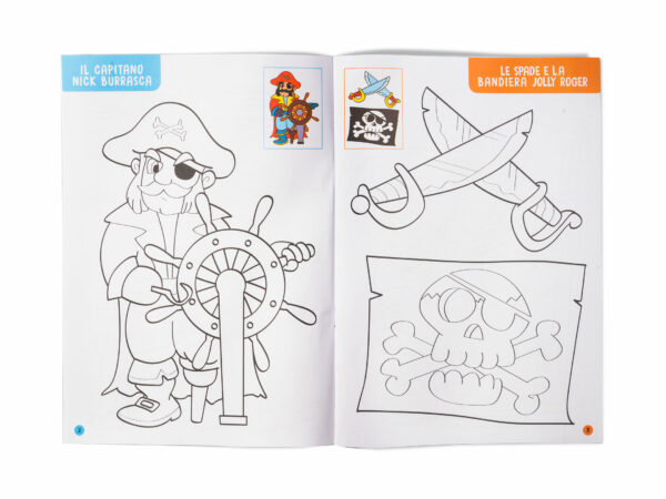 Libro da colorare per bambini - Pirati