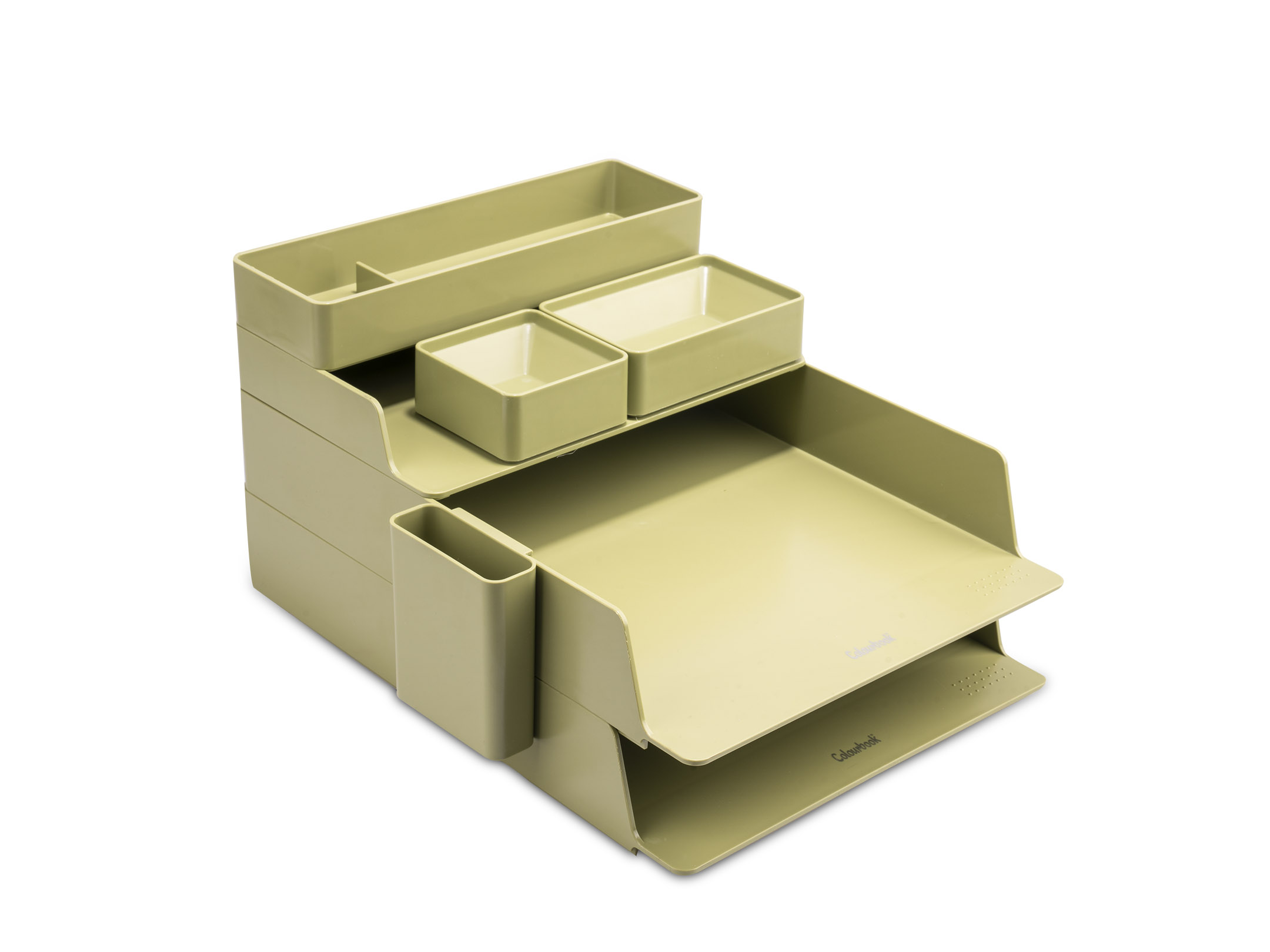 Dettaglio set da scrivania Bloom verde militare