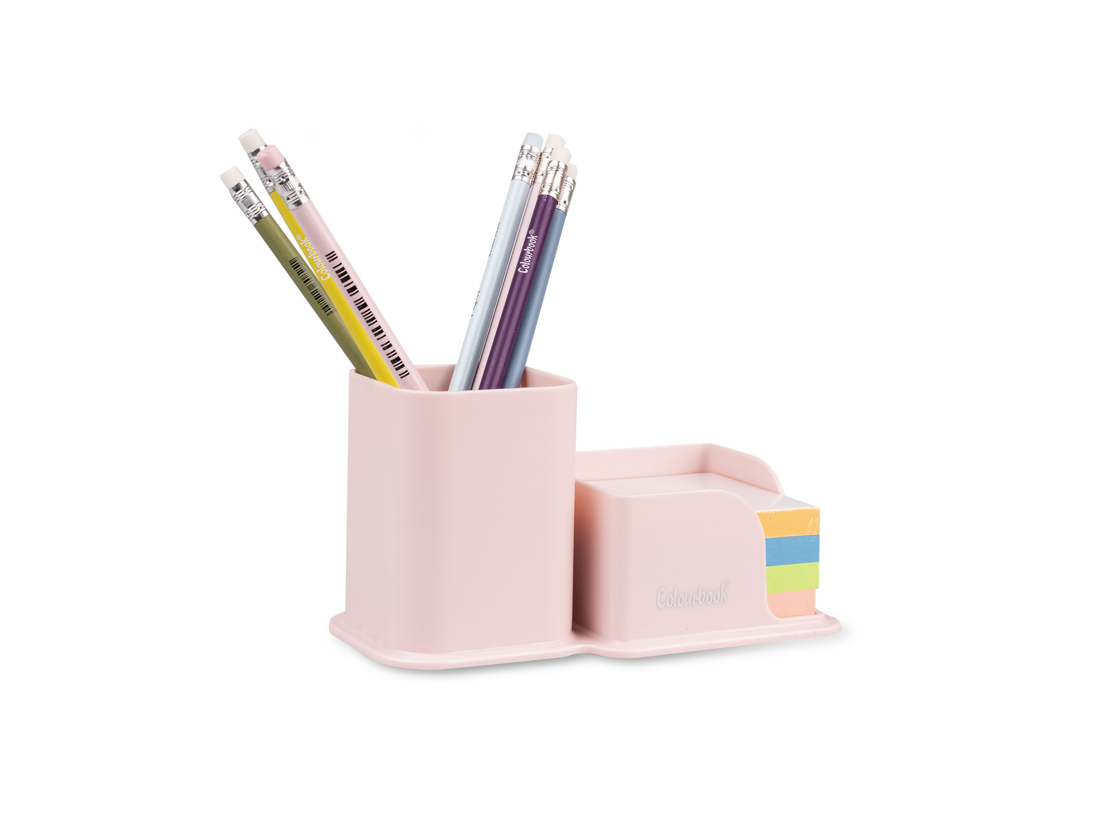 Portapenne rosa fiore con block notes