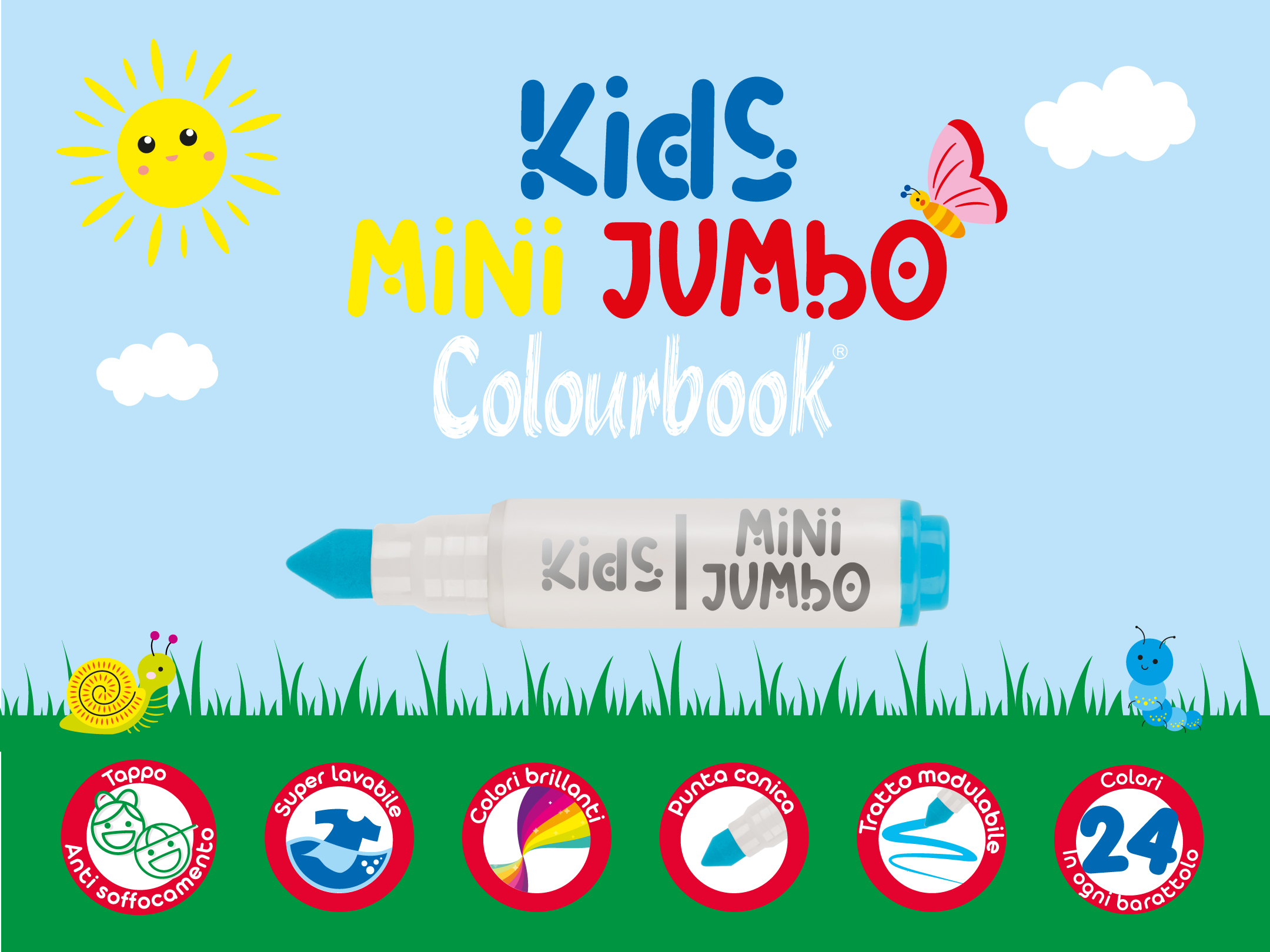 informazioni mini pennarelli punta conica kids jumbo