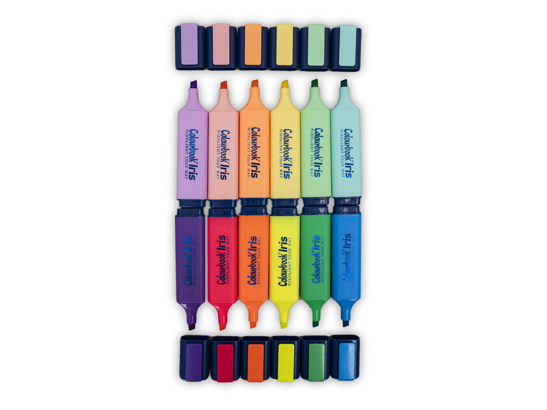 Dettaglio set 12 evidenziatori Iris Rainbow Selection