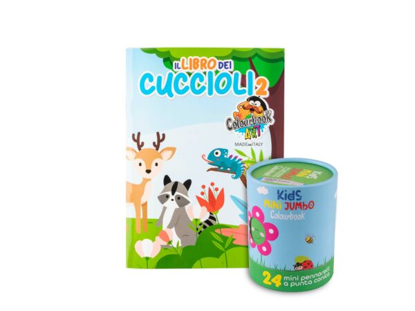 Scatola 24 pennarelli Mini Kids Jumbo + Libro da colorare Cuccioli 2 in  omaggio