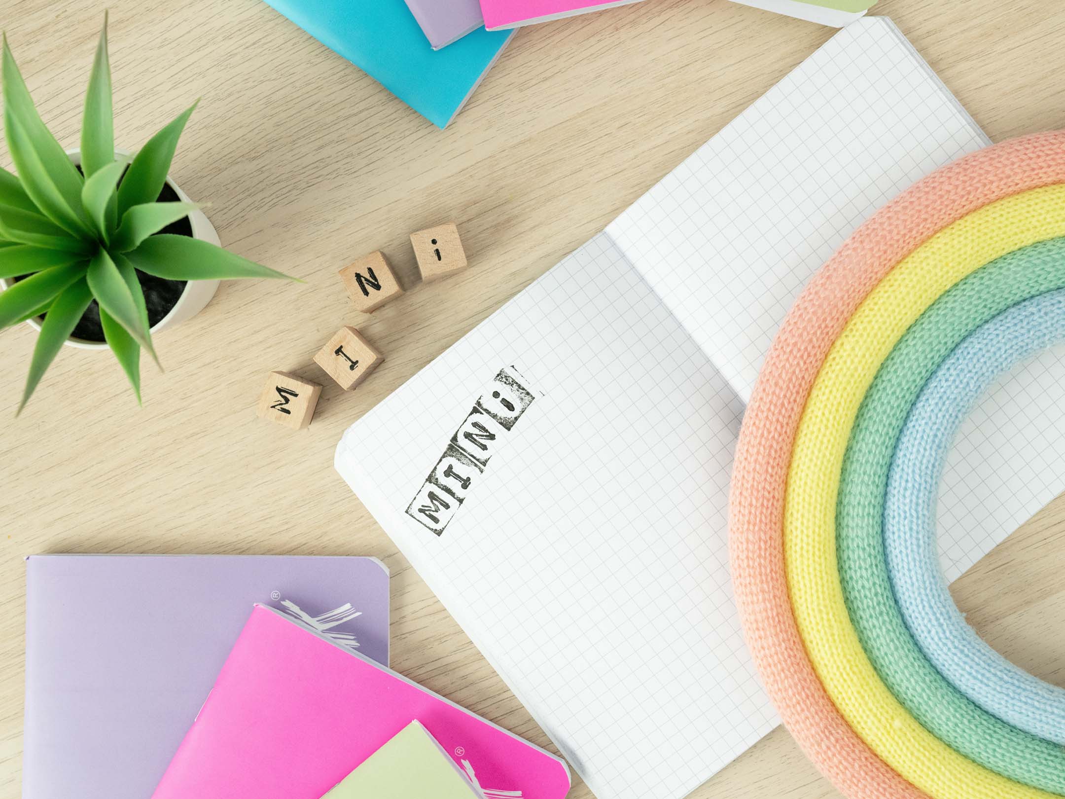 Ambientata quaderni A6 Pastel a quadretti