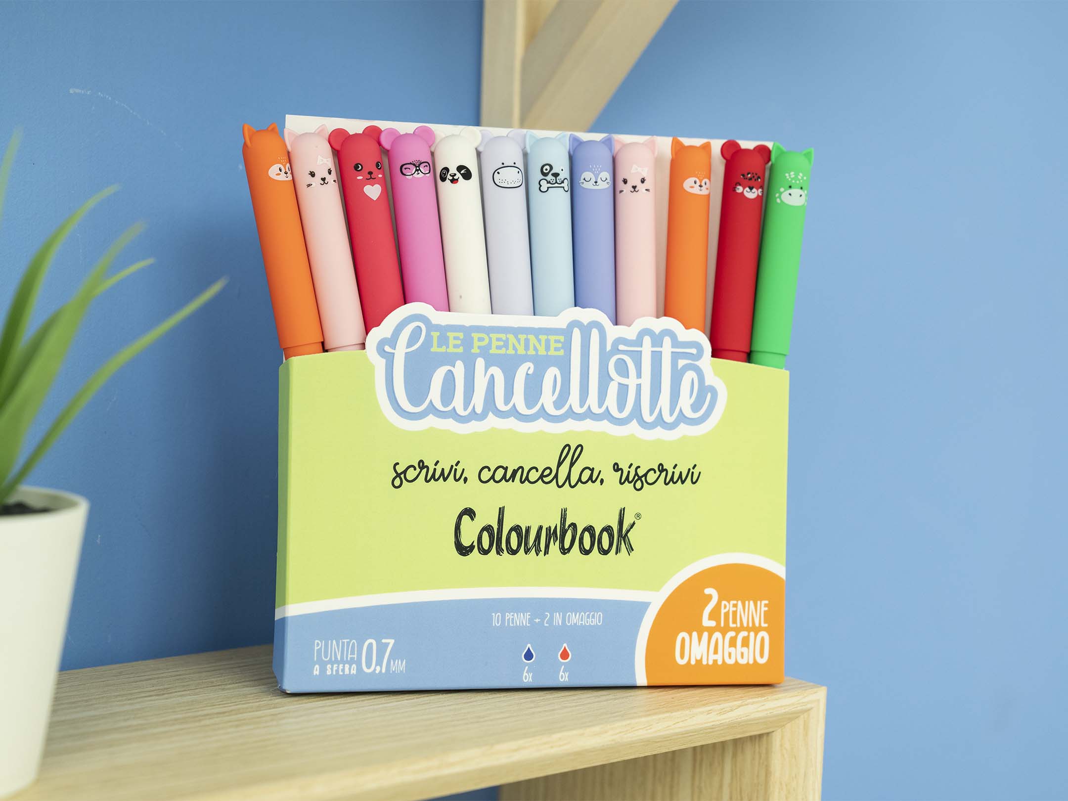 Ambientata set 10 penne Cancellotte +2 in omaggio inchiostro blu e rosso
