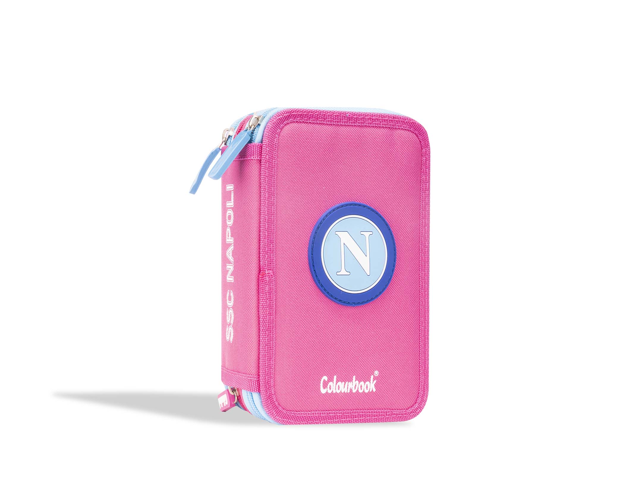 Astuccio 3 zip rosa fluo SSC Napoli