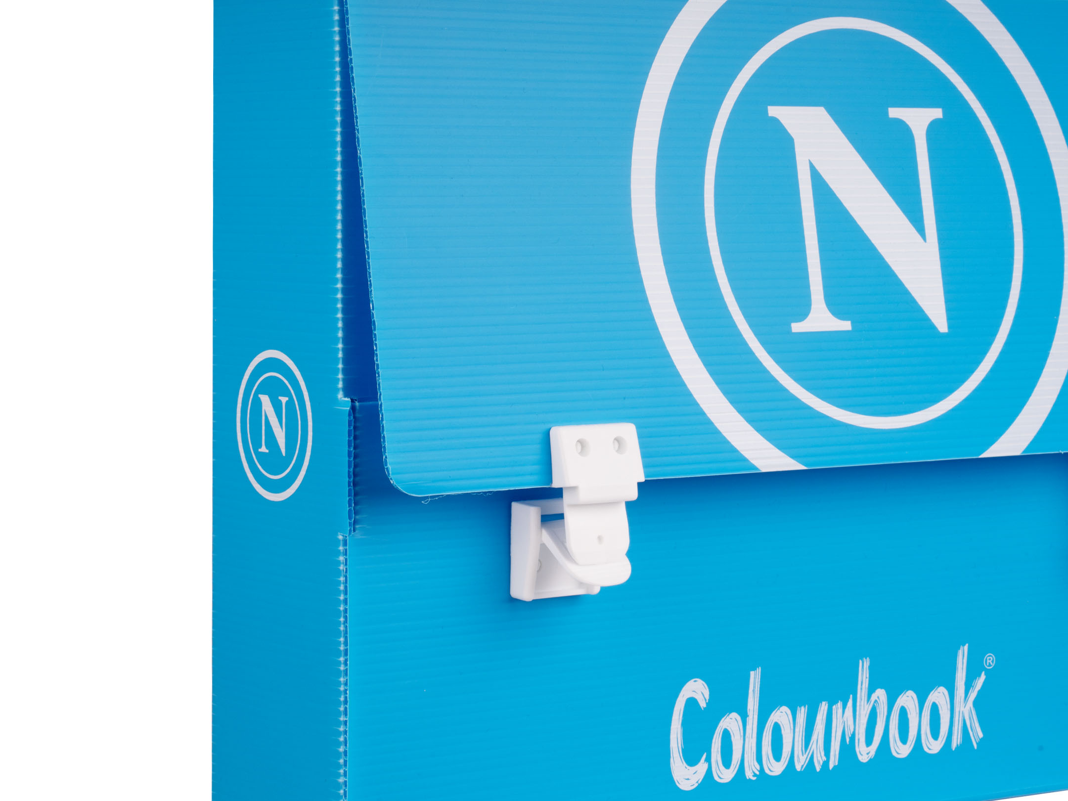 Dettaglio apertura valigetta Napoli dorso 8 SSCN Cyan