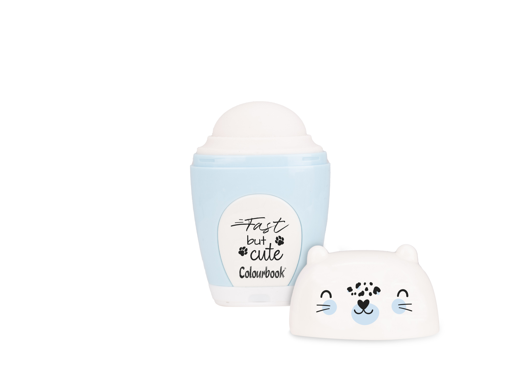 Dettaglio gomma temperamatite Loola ghepardo azzurro