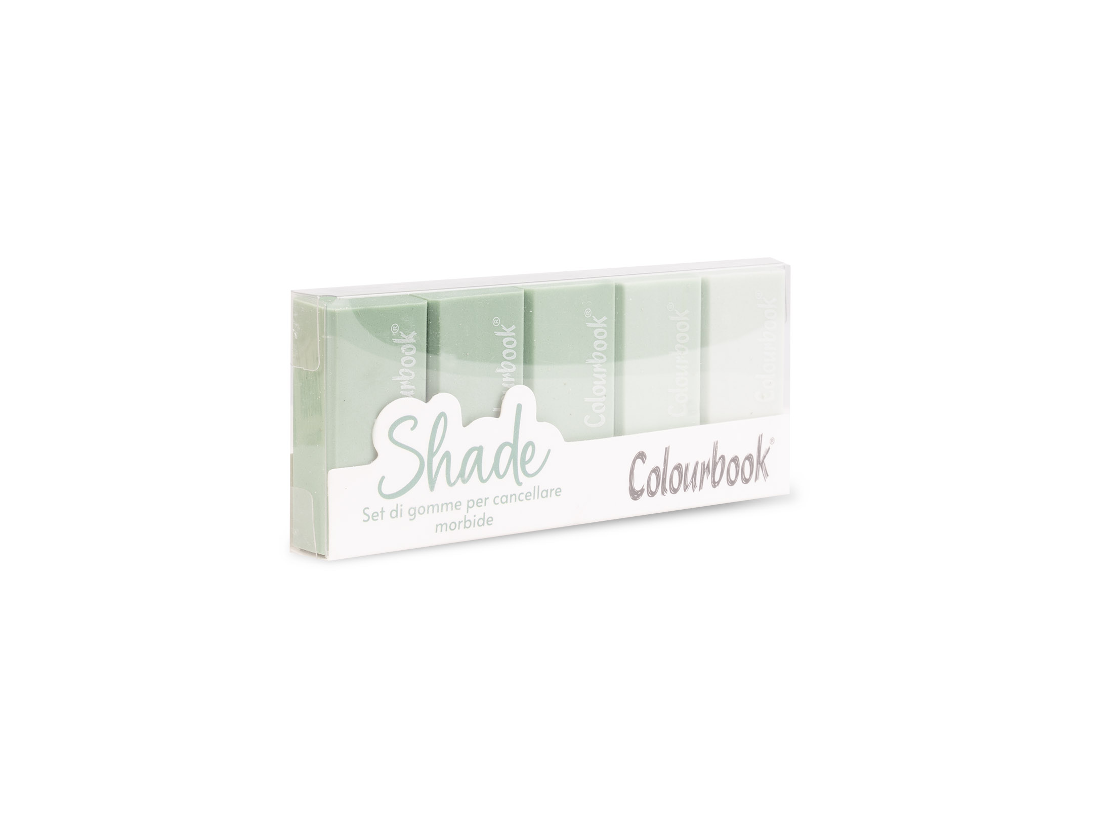 Dettaglio set 5 gomme da cancellare Shade salvia