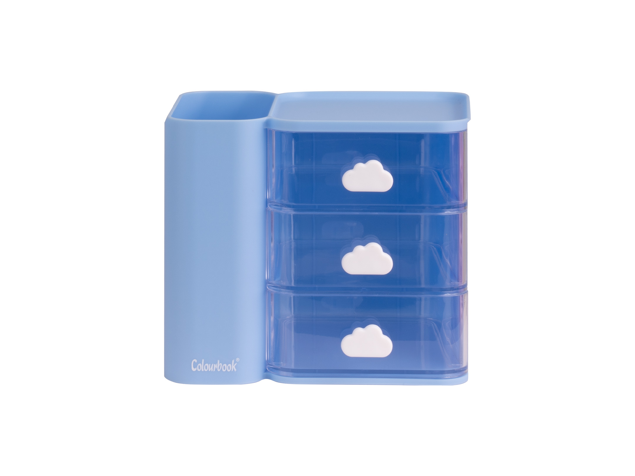 Fronte cassettino portaoggetti Cubby azzurro pastello