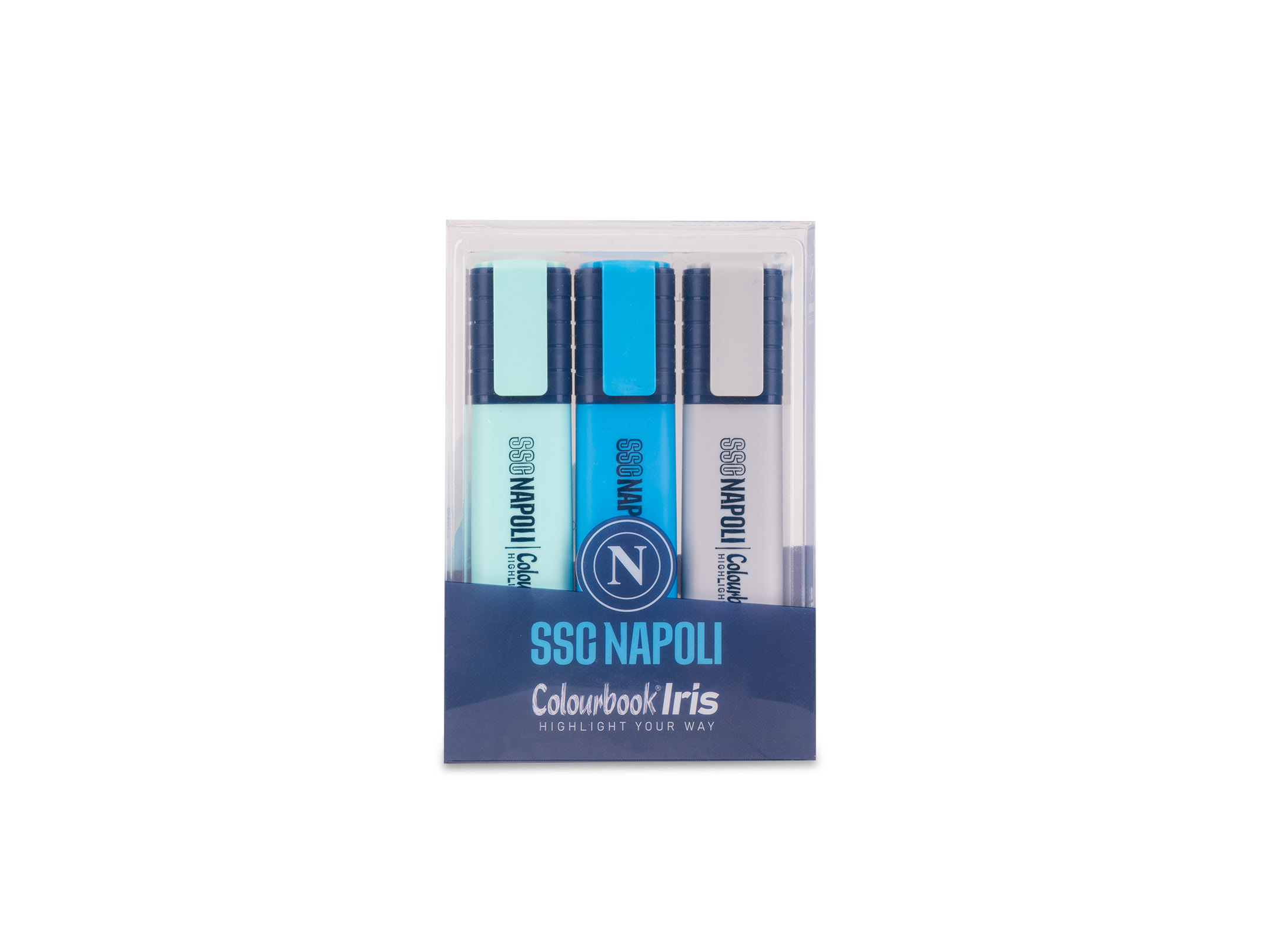 Fronte packaging set 3 evidenziatori SSC Napoli