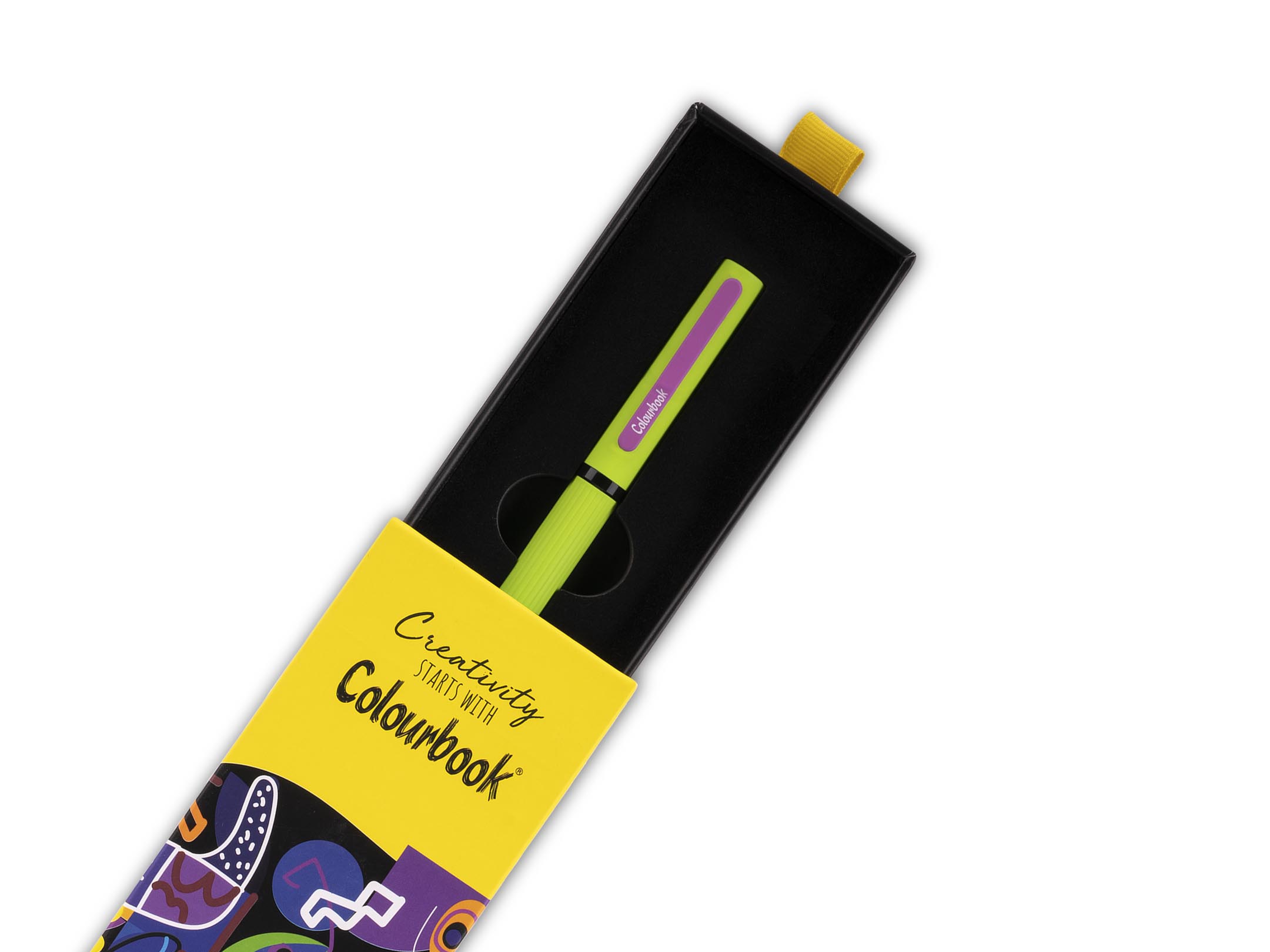 Scatolino penna a sfera Creativity verde fluo