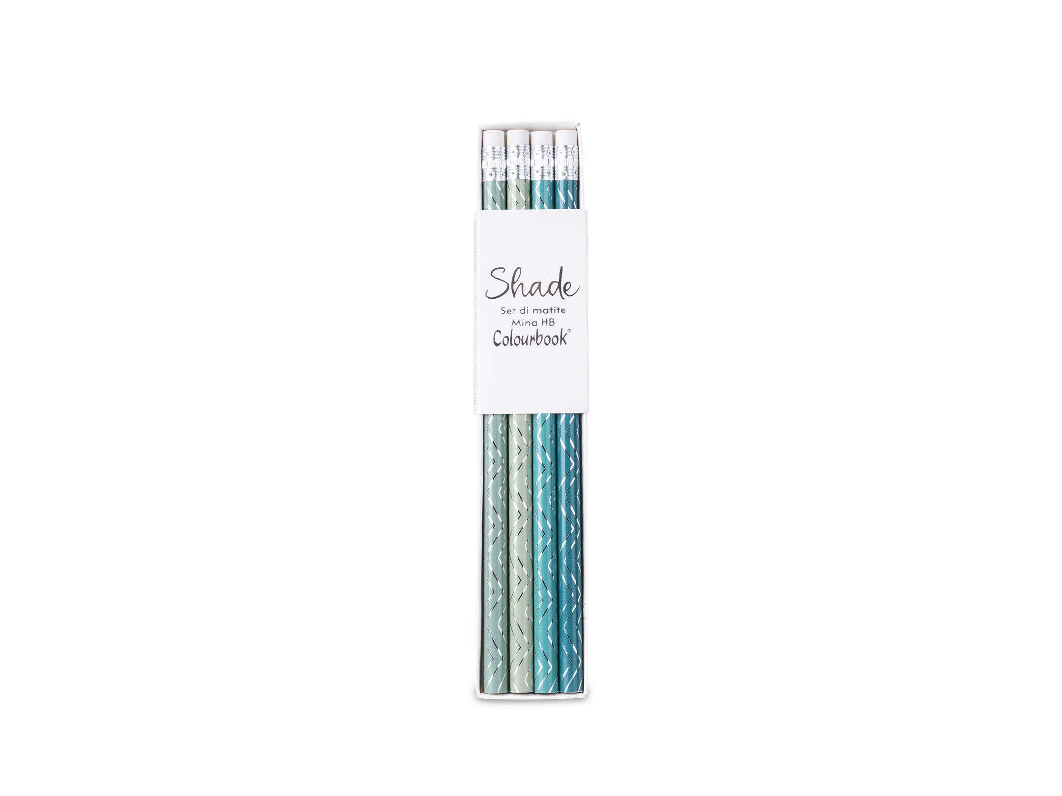 Scatolino set 4 matite con gomma Shade salvia