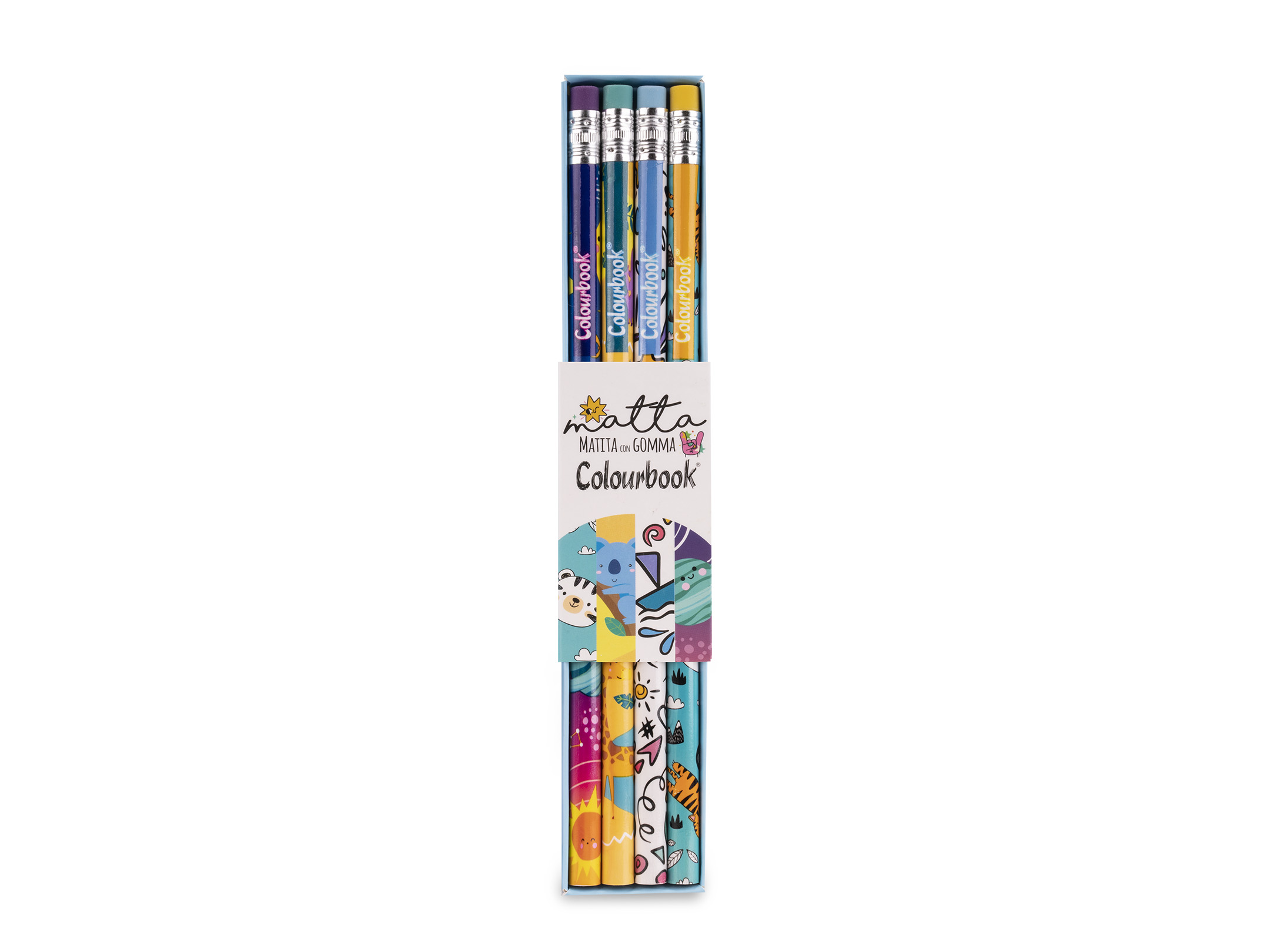 Set 4 matite con gomma Matta Doodle