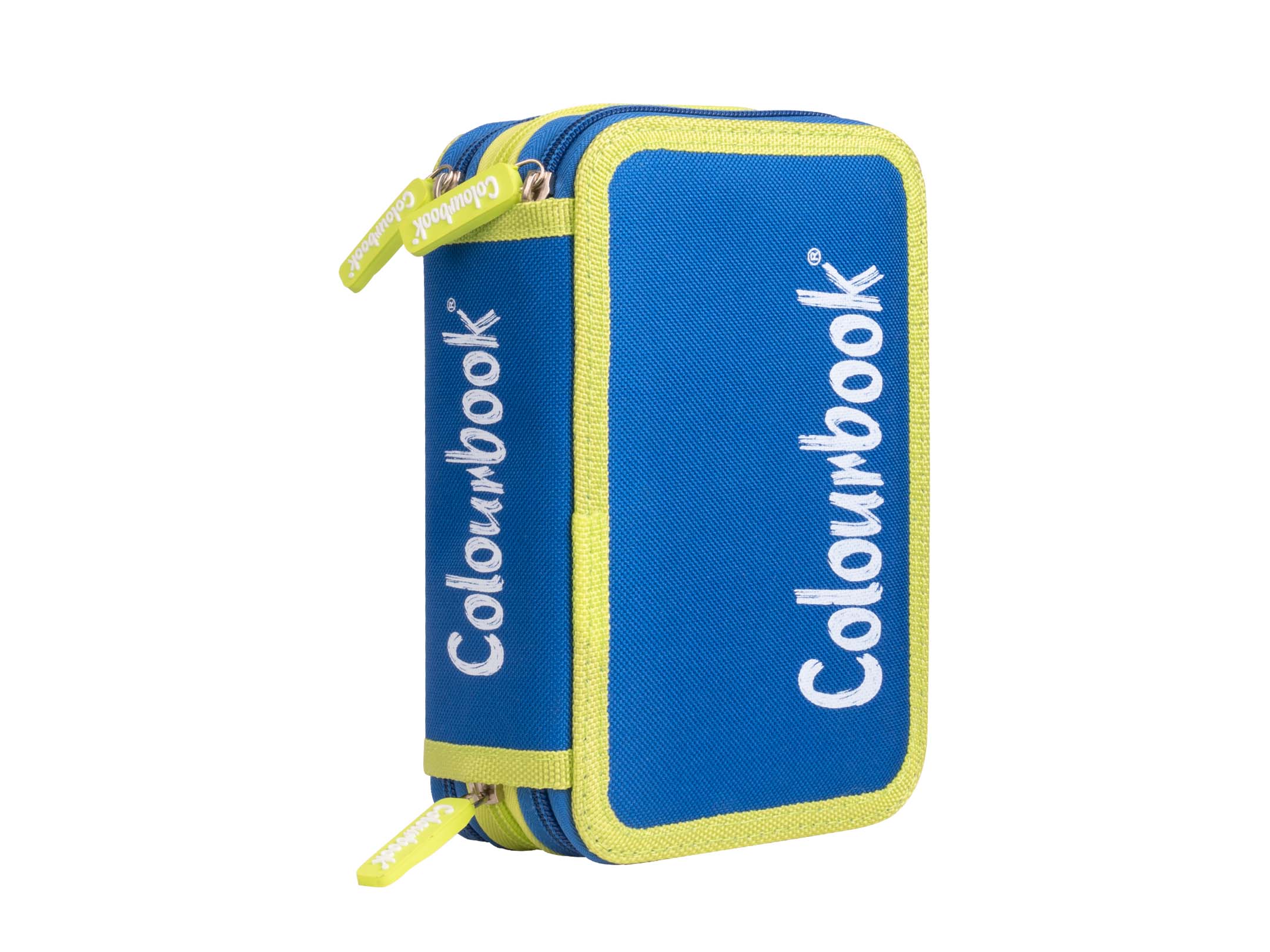 Astuccio 3 Zip Bicolor blu