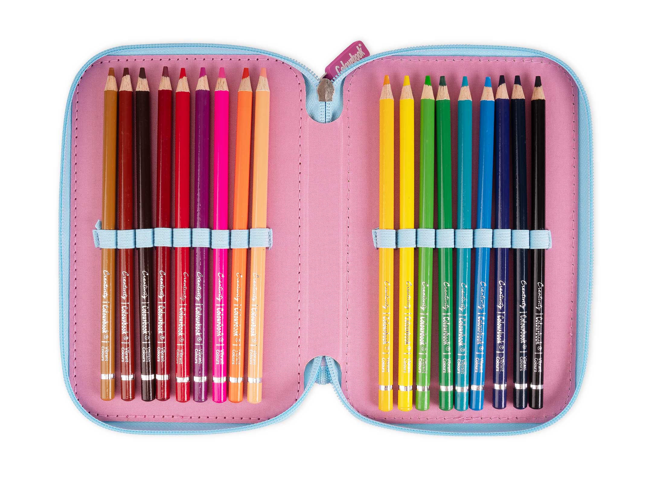 Astuccio 3 Zip Bicolor rosa scomparto 2