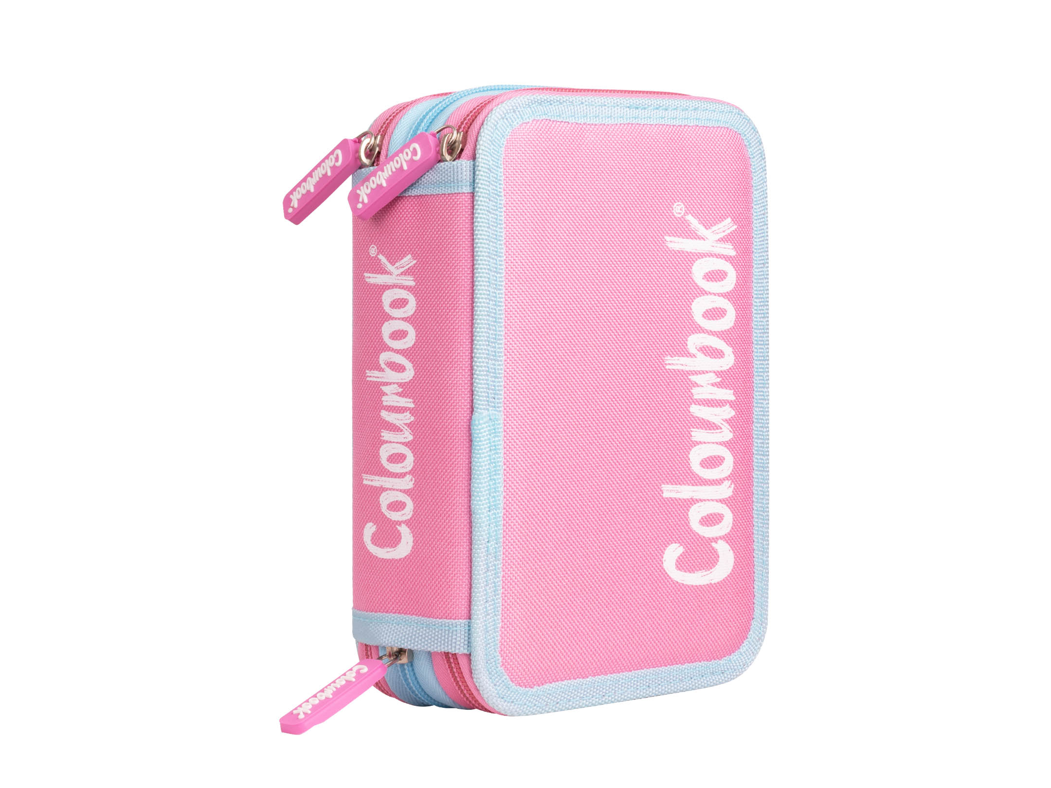 Astuccio 3 Zip Bicolor rosa