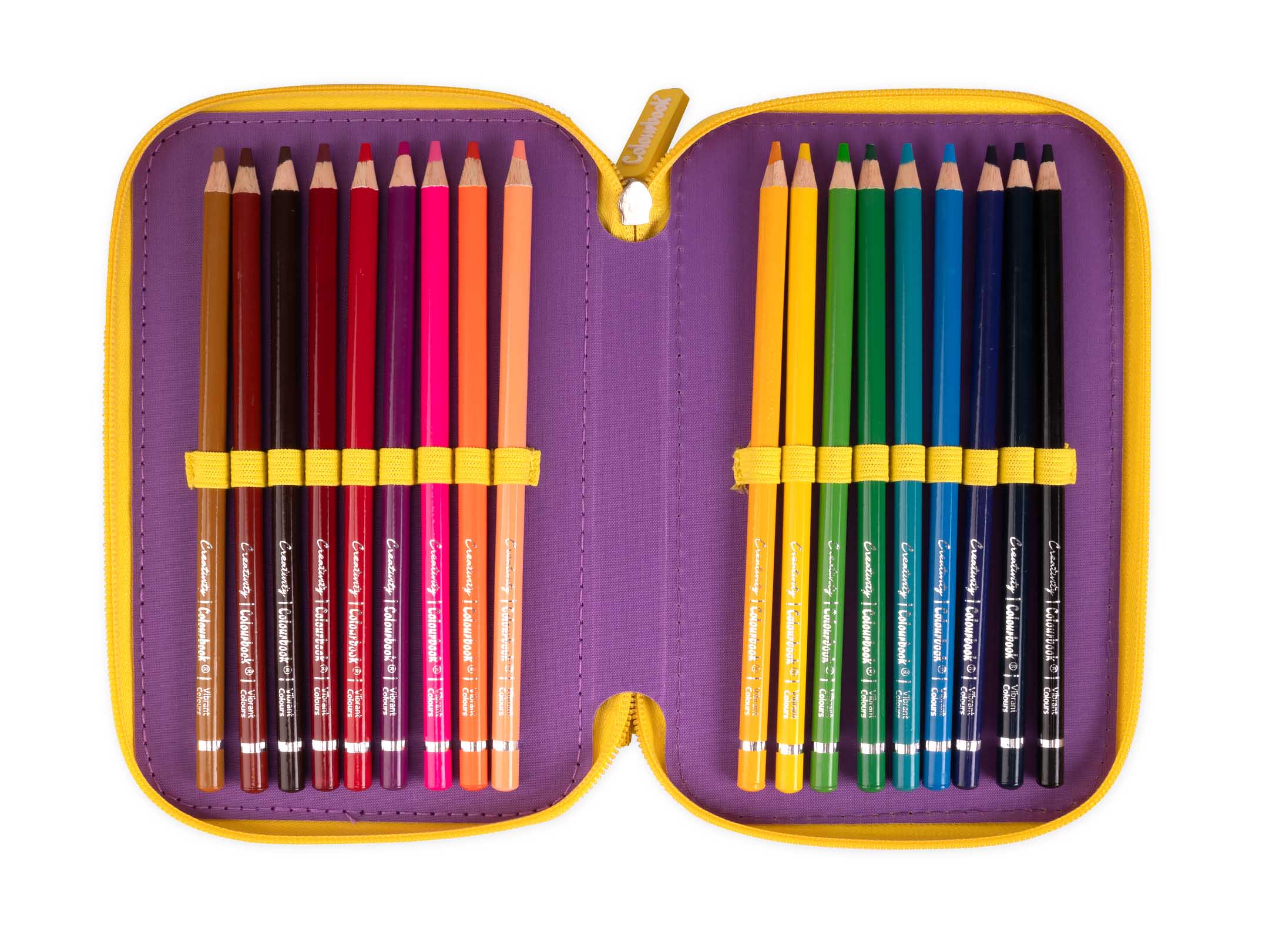 Astuccio 3 Zip Bicolor viola scomparto 2