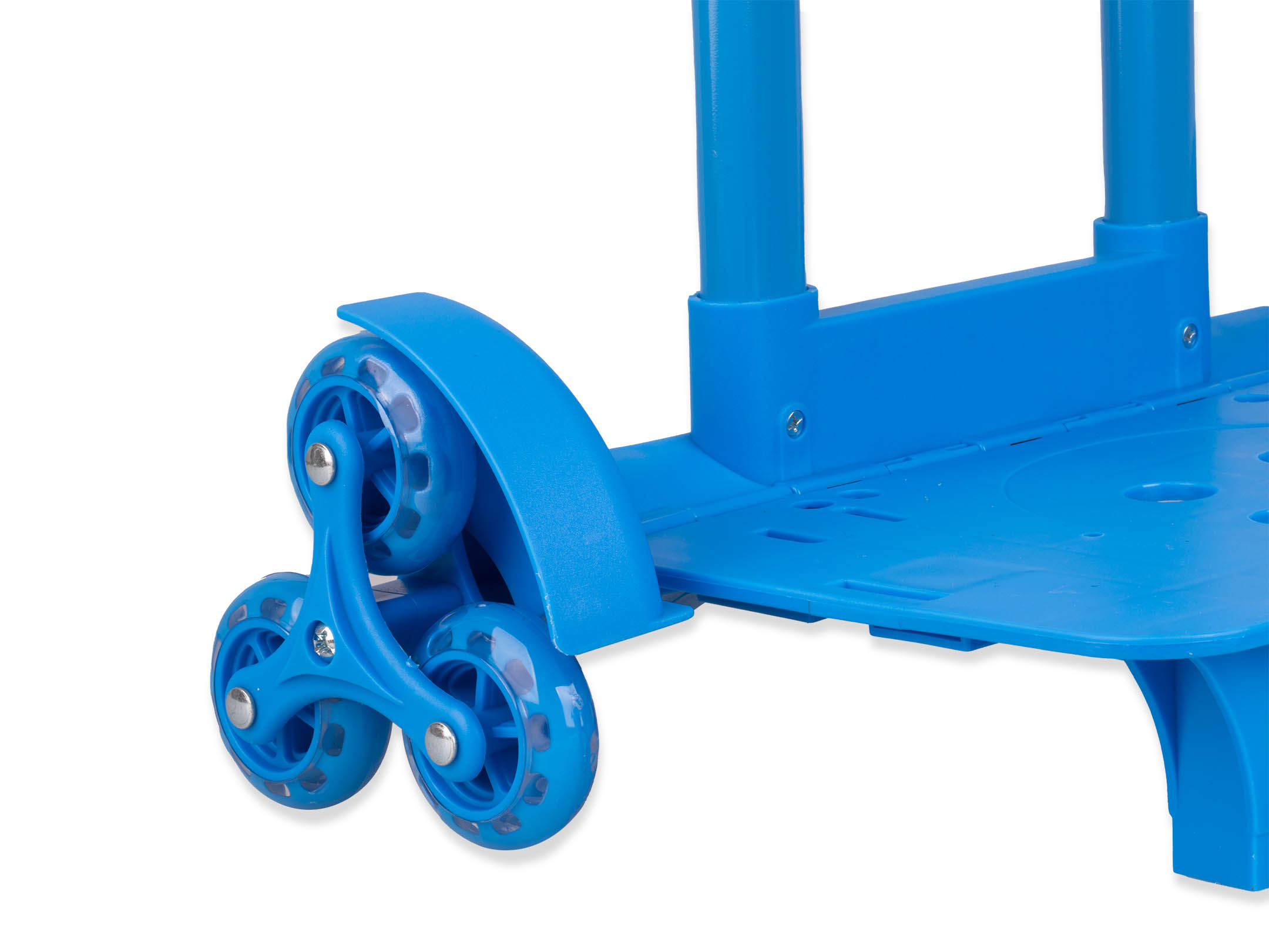 Ruote antiurto trolley porta zaino azzurro